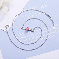 Strawberry Red Crystal & Silver-Plated Arrow Pendant Necklace