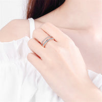 Cubic Zirconia & Rose Goldtone Open Adjustable Ring