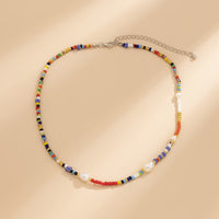 Red Howlite & Pearl Silver-Plated Beaded Choker Necklace