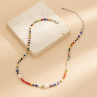 Red Howlite & Pearl Silver-Plated Beaded Choker Necklace