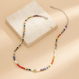 Red Howlite & Pearl Silver-Plated Beaded Choker Necklace