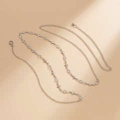 Cubic Zirconia & Silver-Plated Star Waist Chain