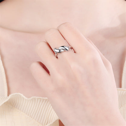 Silver-Plated Geometric Open Ring, silver statement rings for women, everyday style, lifestyle look