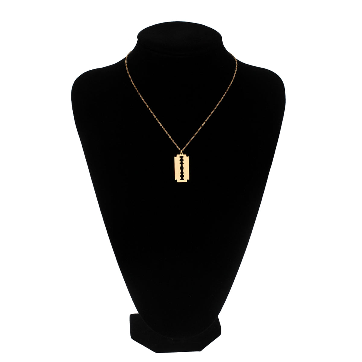 18K Gold-Plated Razor Blade Pendant Necklace, gold pendant necklace for women, elegant gift for her, lifestyle look