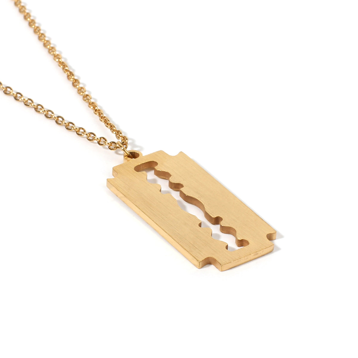18K Gold-Plated Razor Blade Pendant Necklace, gold pendant necklace for women, elegant gift for her, styled look