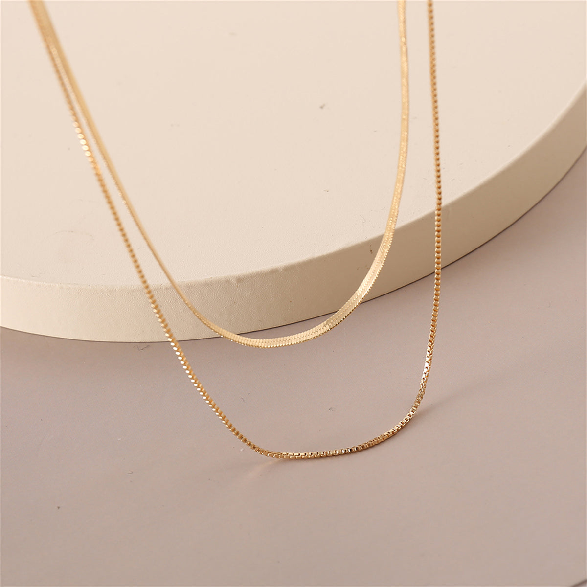 18K Gold-Plated Snake Layered Necklace, gold pendant necklace for women, vintage-inspired design, lifestyle look