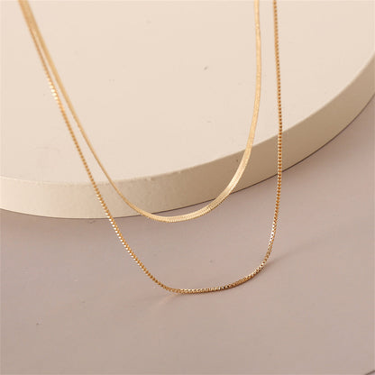 18K Gold-Plated Snake Layered Necklace, gold pendant necklace for women, vintage-inspired design, lifestyle look