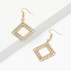 Chic 18K gold-plated drop earrings in a square shape, offering a stylish touch to your jewelry collection.