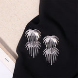 Silver-Plated Coconut Tree Drop Earrings
