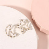 Cubic Zirconia & Pearl Open Celestial Stud Earrings