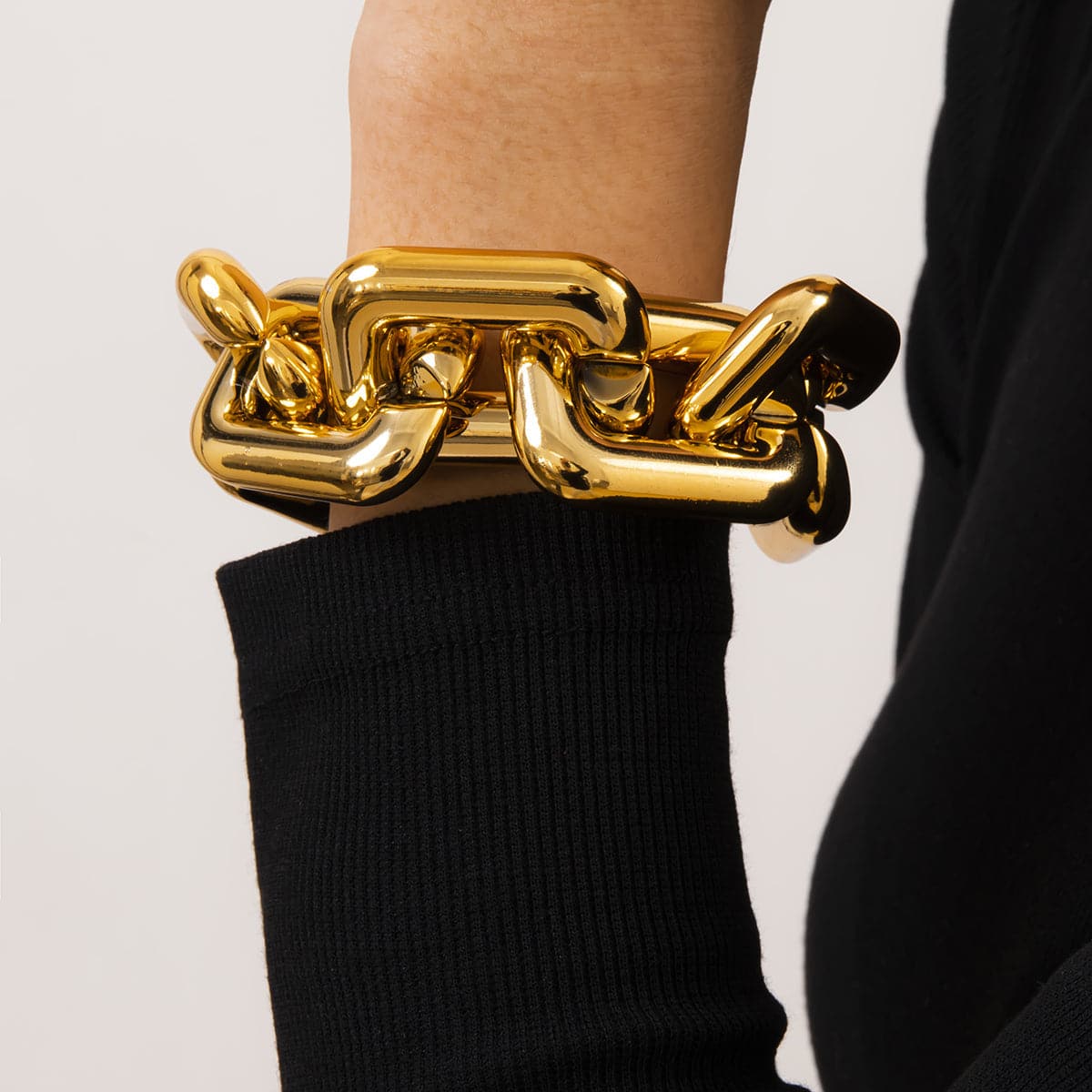 18K Gold-Plated Rectangle Chain Bracelet