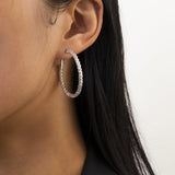 Silver-Plated Twist Hoop Earrings Set