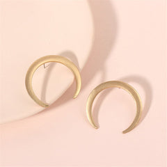 18K Gold Plated Inverted Crescent Moon Stud Earrings