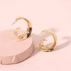 18K Gold-Plated Leaf Curl Huggie Earrings