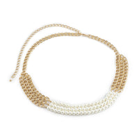 Pearl & 18k Gold-Plated Beaded Layered Waist Chain