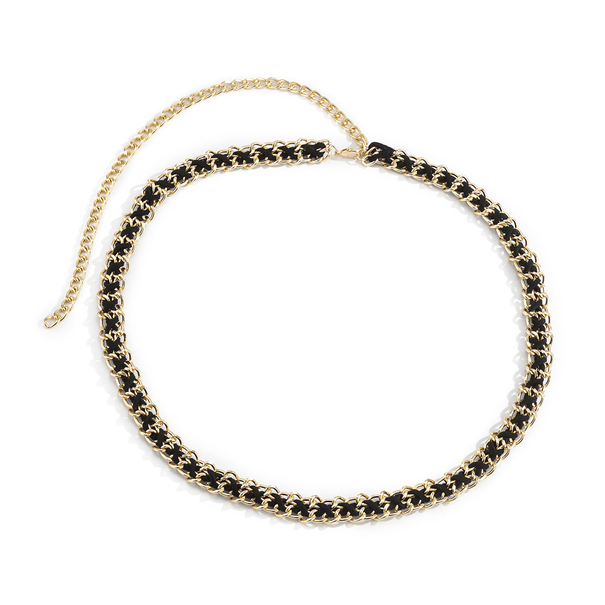 Black Velvet & 18K Gold-Plated Waist Chain