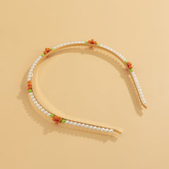 Orange Howlite & Pearl Mum Station Headband