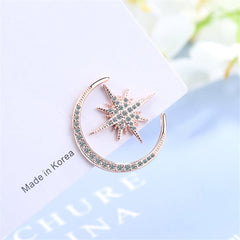 18K Rose Gold-Plated Moon & Star Stud Earrings