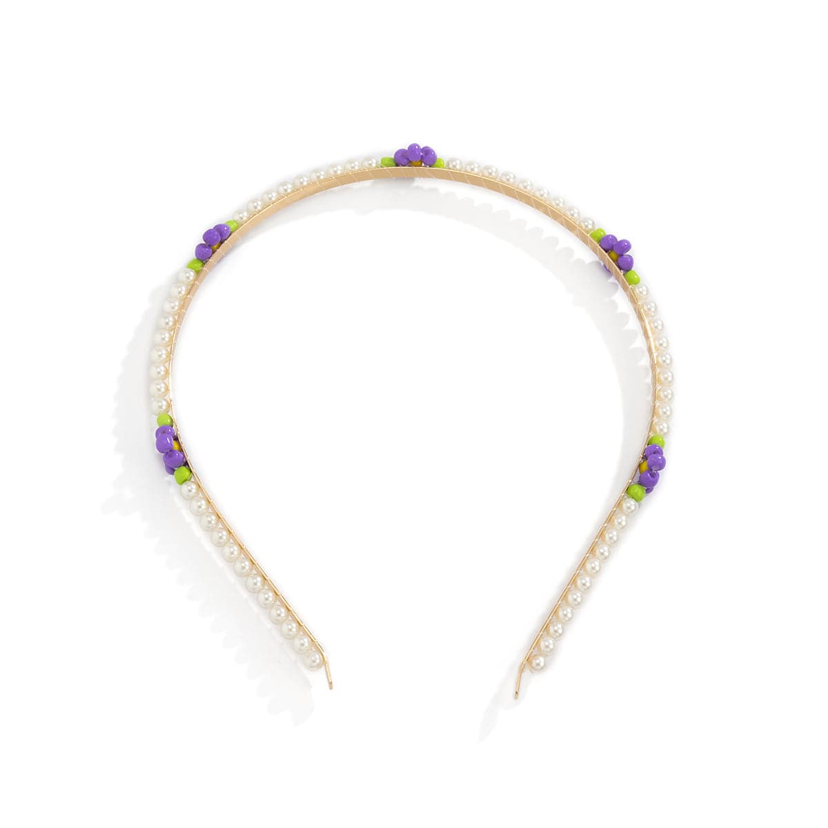 Purple Howlite & Pearl Floral Station Headband