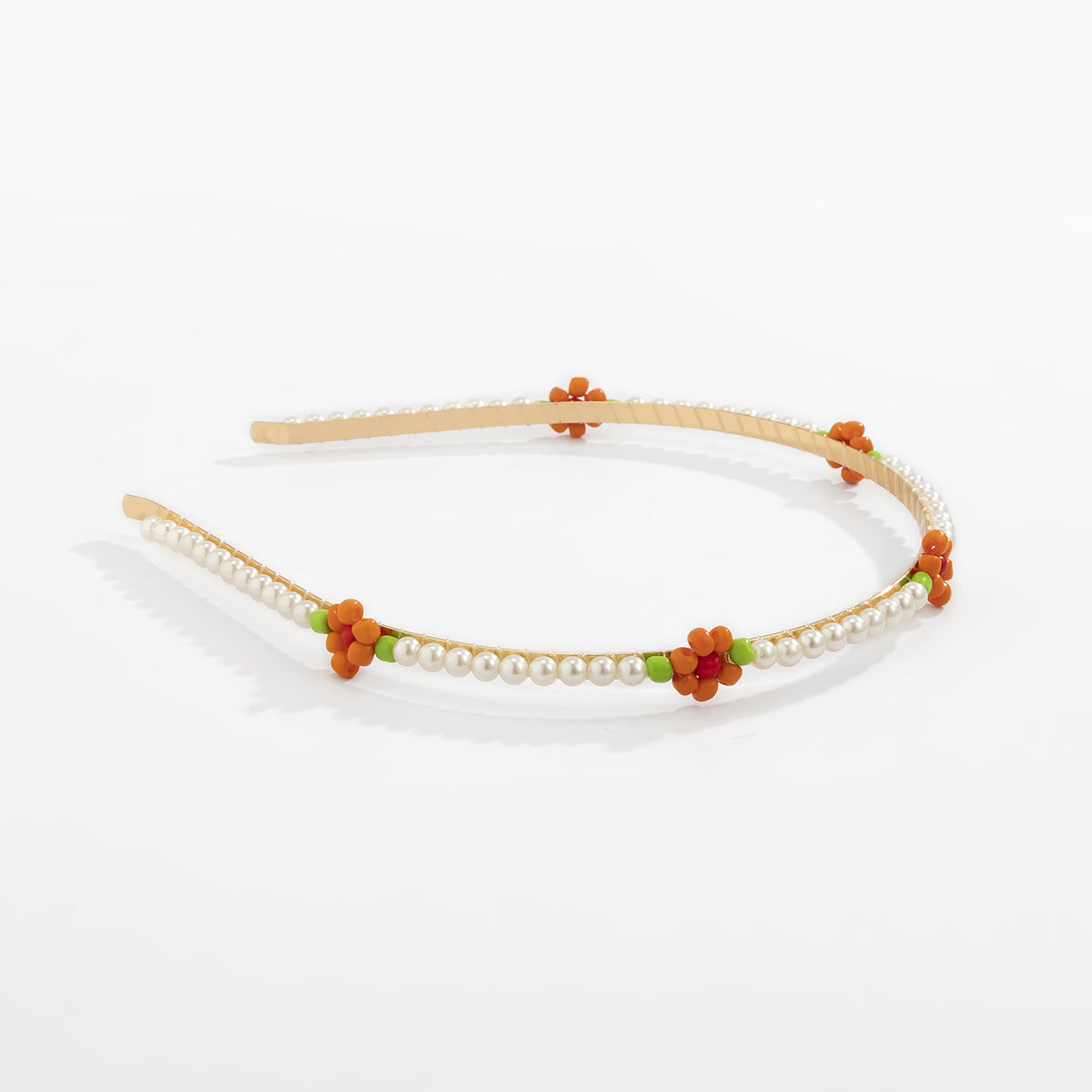 Orange Howlite & Pearl Mum Station Headband