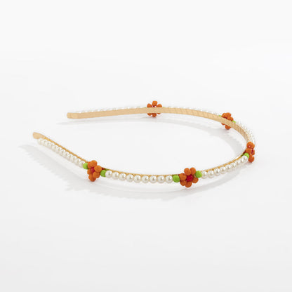 Orange Howlite & Pearl Mum Station Headband