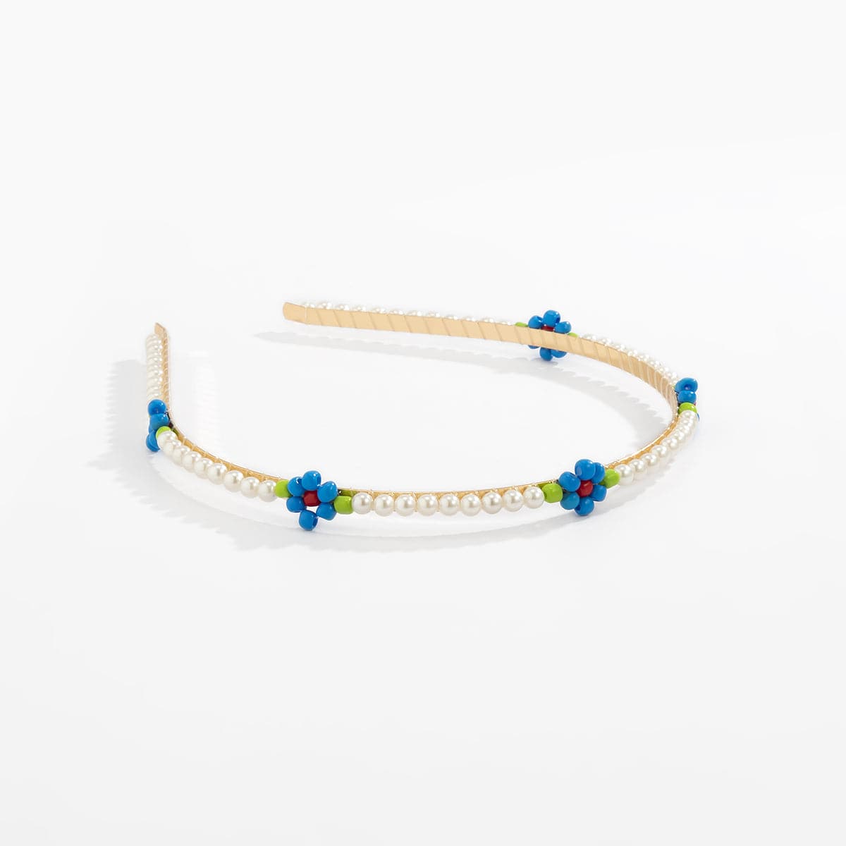 Blue Howlite & Pearl 18K Gold-Plated Mum Station Headband