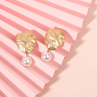 Pearl & 18k Gold-Plated Wrinkle Drop Earrings