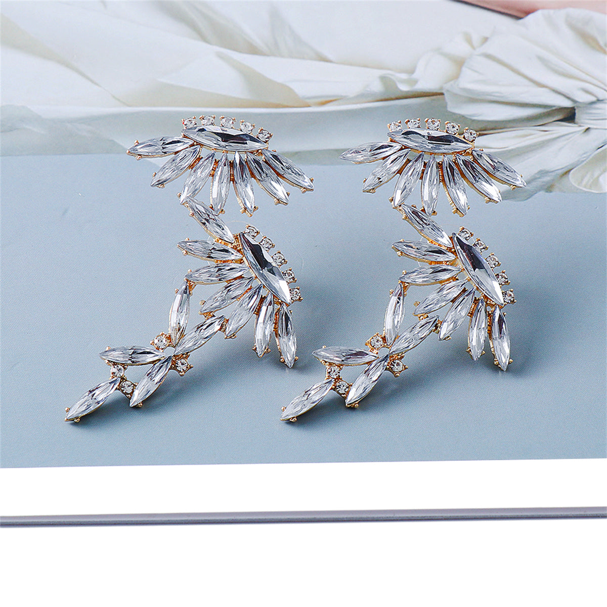 Crystal & Cubic Zirconia 18K Gold-Plated UFO Drop Earrings