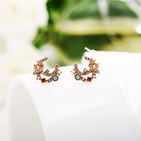 Teal Crystal & Cubic Zirconia Butterfly Stud Earrings