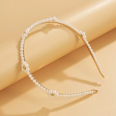 Pearl & 18K Gold-Plated Floral Station Hard Headband