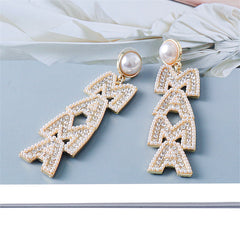 Cubic Zirconia & Pearl 18K Gold-Plated 'Mama' Drop Earrings