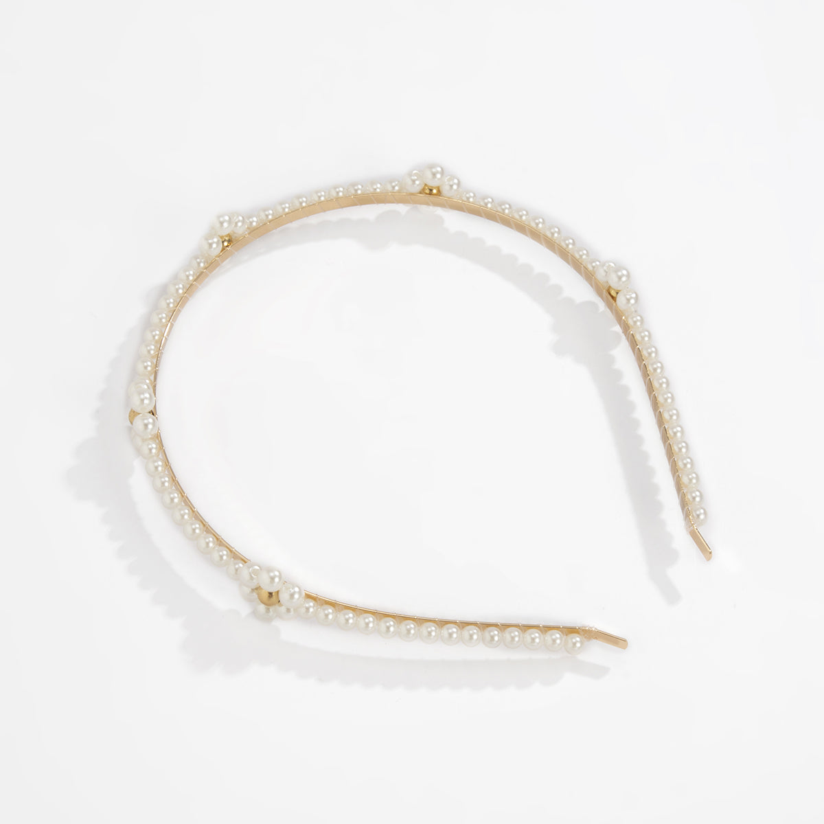Pearl & 18K Gold-Plated Floral Station Hard Headband