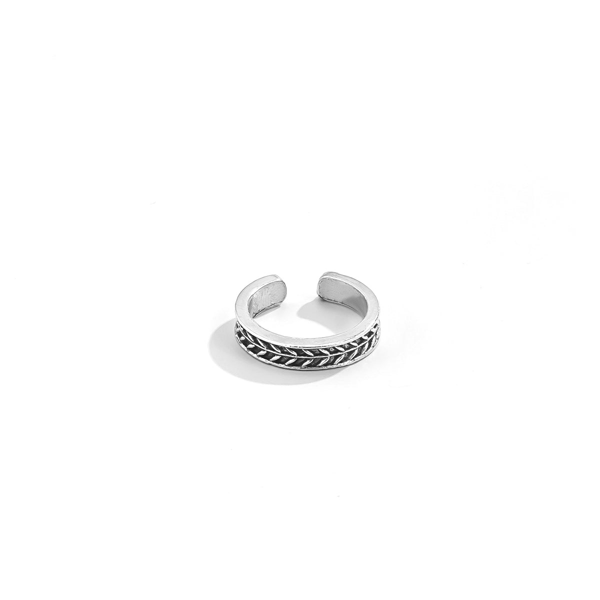 Silver-Plated Wheat Adjustable Toe Ring