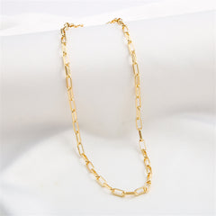 18K Gold-Plated Rectangle Chain Necklace