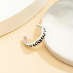 Silver-Plated Milgrain Adjustable Toe Ring
