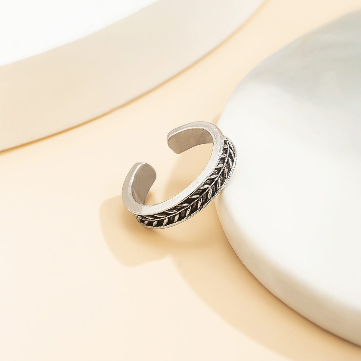 Silver-Plated Wheat Adjustable Toe Ring