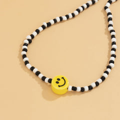Howlite & Acrylic Smiley Choker Necklace