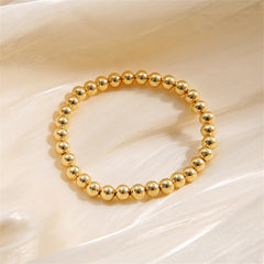 Chic 18K gold-plated bead bracelet made from a single strand of gleaming gold beads, ideal for stylish accessorizing.