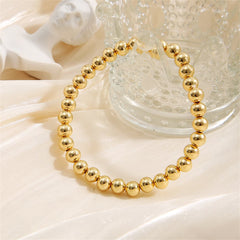 Stunning 18K gold-plated bracelet with a single strand of radiant gold beads, perfect for any occasion.