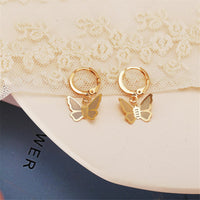 Goldtone Butterfly Drop Earrings