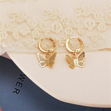 Goldtone Butterfly Drop Earrings