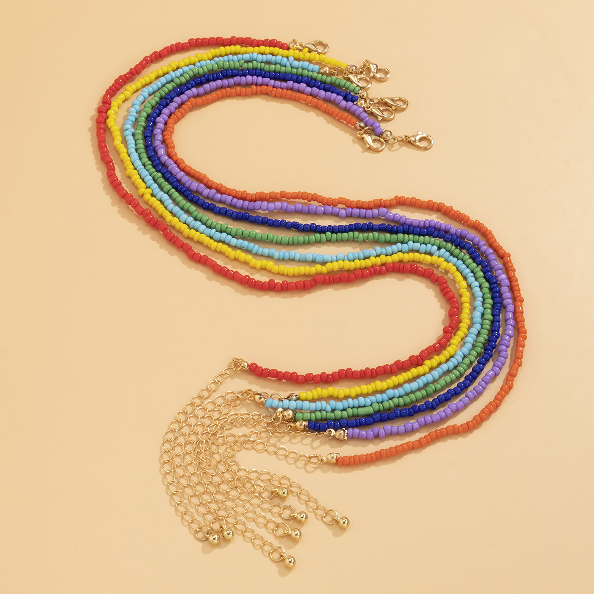 Multicolor Howlite & 18K Gold-Plated Beaded Necklace Set