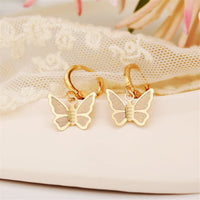 Goldtone Butterfly Drop Earrings