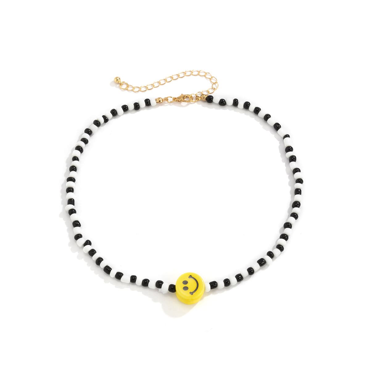 Howlite & Acrylic Smiley Choker Necklace