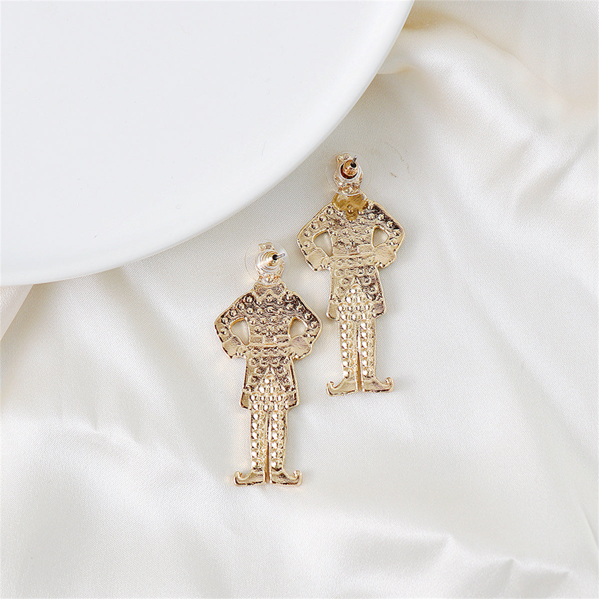 Green Cubic Zirconia & 18K Gold-Plated Elf Drop Earrings
