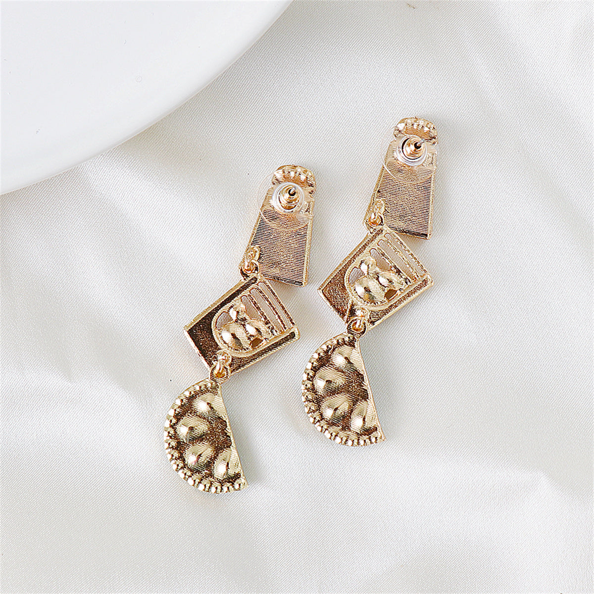 Green Crystal & Cubic Zirconia Cup Lemon Drop Earrings