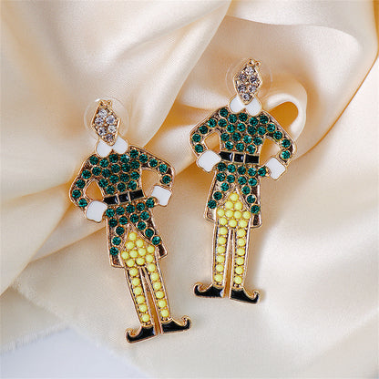 Green Cubic Zirconia & 18K Gold-Plated Elf Drop Earrings