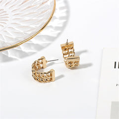 18K Gold-Plated Weaving Huggie Earrings