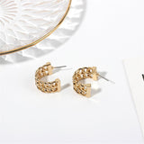 18K Gold-Plated Weaving Huggie Earrings