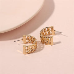 18K Gold-Plated Weaving Huggie Earrings